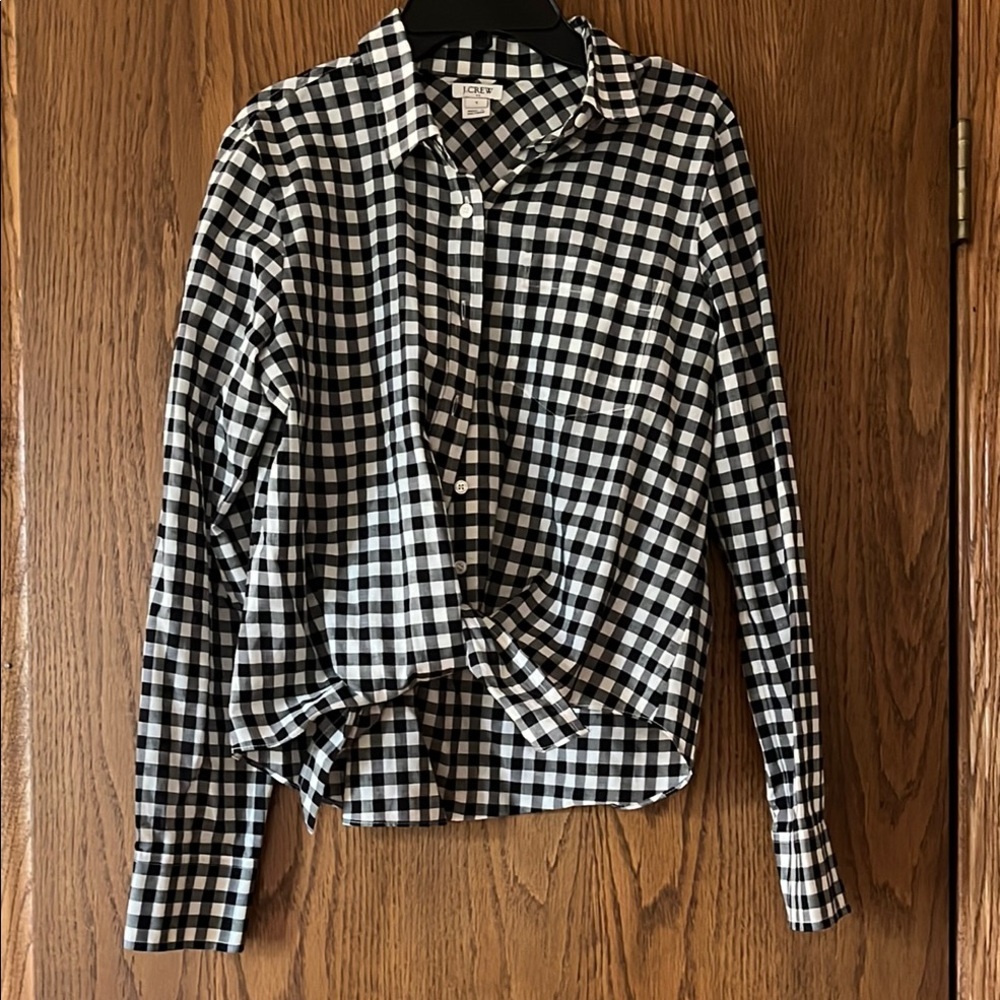 Black and White Checkered Button-Up Shirt